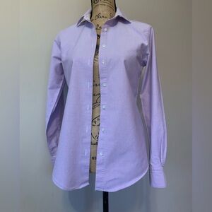 BROOKS BROTHERS ladies heavier cotton button up soft purple shirt Size 4 VVGUC